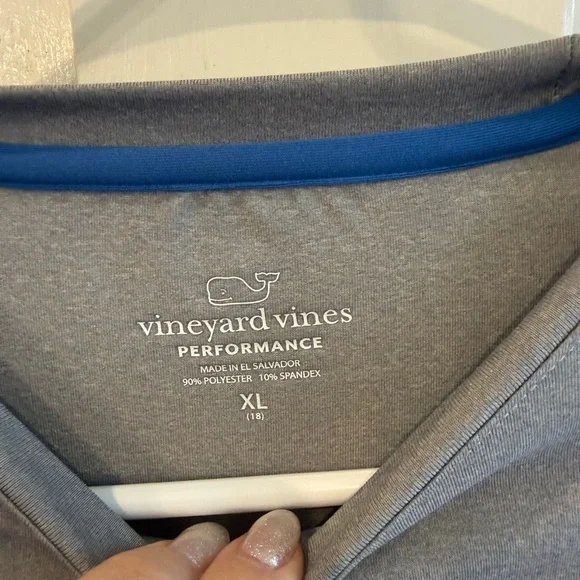 Vineyard Vines Performance Long Sleeve Tee Youth XL 18 Gray Baseball Graphic - Picture 2 of 5